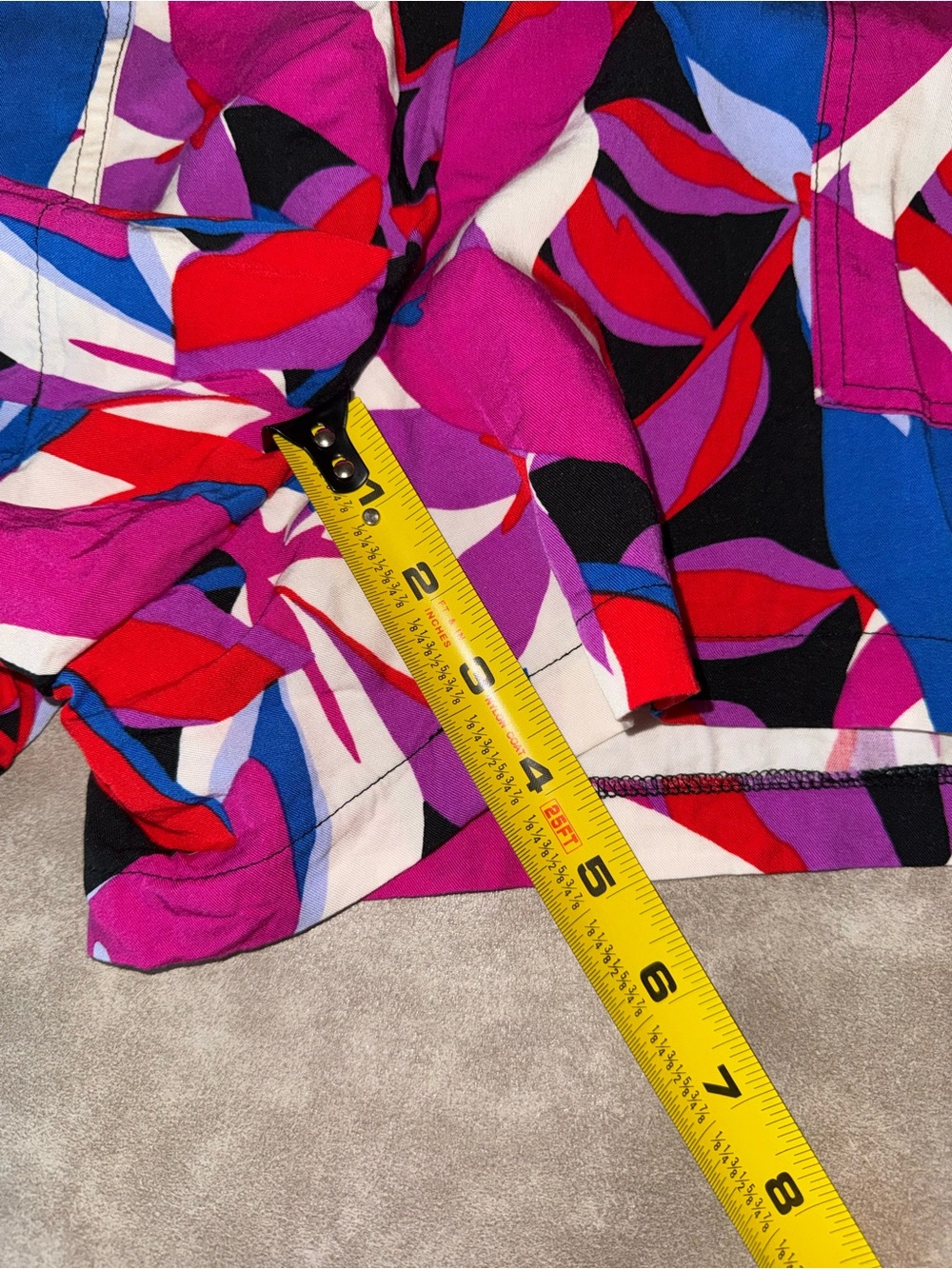 Nine West Tropical Floral Pull On Shorts XL Pink Blue Resort Vacation - Picture 7 of 7